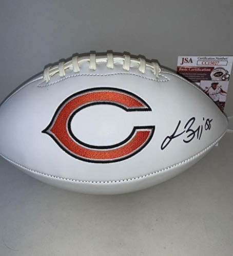 Футболна топка с автограф от Ланс Бриггса с пълен размер Логото на Chicago Bears JSA - Футболни топки с Автограф