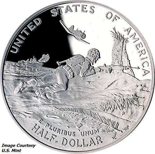 1991-1995 Втората световна война С Двойна датата на 50-годишнината от Запомнящите се Пруф в Полдоллара DCAM Монетния двор на САЩ