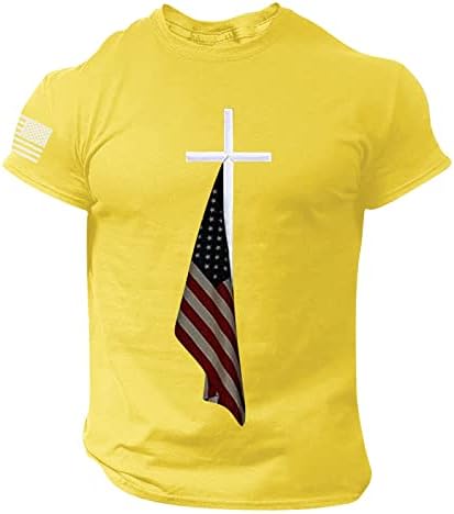 Мъжка Тениска, за Мъже Тениска С Американския Флаг, Ежедневни Тениски с Принтом Средата на юли, Летни Свободни Патриотични Фланелки С Флага на САЩ