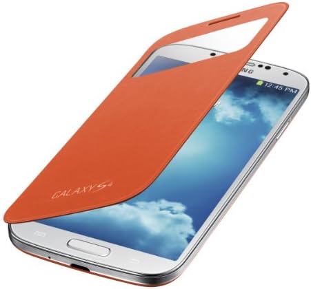 Калъф-за награда Samsung Galaxy S4 с панти капак S-View (оранжево) (спрян от производство производителя)