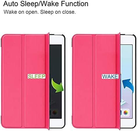 Калъф за таблет UCAMI, съвместим с iPad Mini 5 4 (2019), калъф за таблет, лека трехстворчатая поставка за КОМПЮТЪР, Твърда делото с трехстворчатыми и автоматични защитни ръкави за събуждане и заспиване (Цвят: розов)