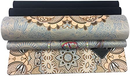 TOTOU Гума + Замшевый килимче за йога за лице Спортен Фитнес Цветни Слон Мек Удобен Красиво цвете (Цвят: A, Размер: 1830 * 610 * 3.5 мм)