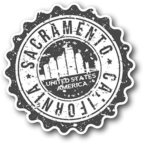 Град Сакраменто, щата Калифорния, САЩ, Реколта Vinyl Стикер в стил Гръндж, Стикер Върху Бронята на Колата