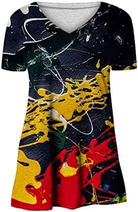 Лятна Есенна Тениска за Момичета 2023, Памучен Тениска с Къс Ръкав и V-Образно деколте, Графична Секси Средновековна Блуза за Почивка, Тениска за Жени GP