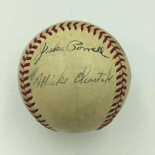 Рядко Джейк Пауъл с автограф AL Baseball на Ню Йорк Янкис Се самоубива През 1948 г. JSA COA - Бейзболни топки с автографи