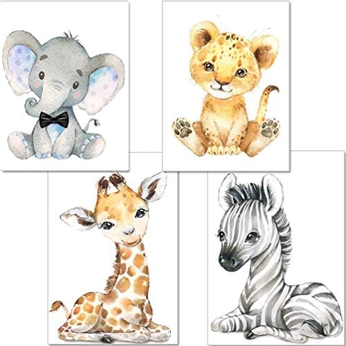 YOULIKE Украса на детската стая с изображение на Анимационни животни - 4 опаковки Тематични стенни рисунки за Детска стая за Момчета И Момичета, Детска спалня - Без рамка