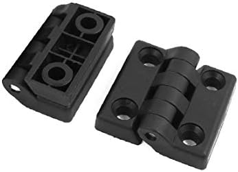 X-DREE 47 mm x 47 mm Пластмаса Сгъваема линия на черно 3 бр. за домашни врати (Bisagra plegable de plástico de 47 mm x 47 мм, 3 дупки за пуерта де каса