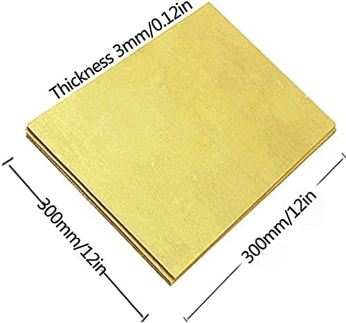 YUESFZ Меден лист фолио, Месинг лист 5 мм, 300 мм х 300 мм, Рязане на лист месинг най-високо качество H62, което го прави подходящ за заваряване на месинг плоча Меден лист (Цвят: 300x300x5 мм)