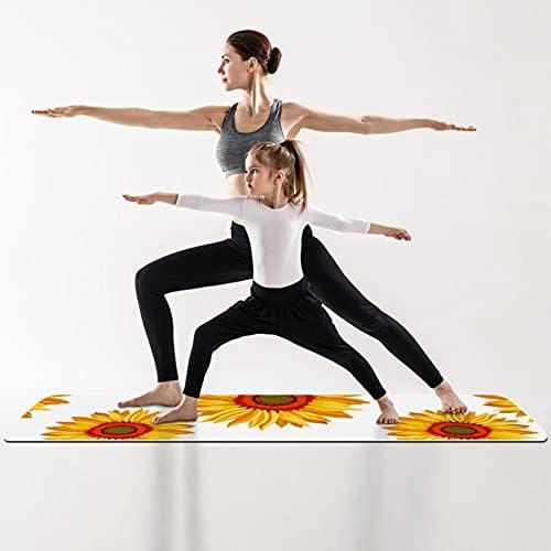 Дебел Нескользящий постелката за йога и фитнес 1/4 с Жълто Модел Семки за практикуване на Йога, Пилатес и фитнес на пода (61x183 см)