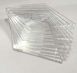 Блестящо Папагали DIY4U 5 мм Входящ Прозрачен Акрилен лист, 4 x 4 инча - Опаковка от 6