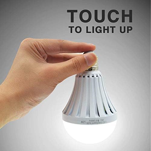 Аварийни led лампи CTKcom мощност 12 W (2 опаковки)- Въвеждане на човешкото тяло, икономията на енергия, Интелигентна Светлина, Перезаряжаемое на ток, 65 W Еквивалент на 6500K, бяла лампа 120v E26/E27