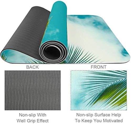 Siebzeh Тропически Плаж килимче за йога от палмови листа Премиум-клас, в екологично Чист Гумена подложка за здраве и фитнес, Нескользящий мат за всички видове упражнения, йога и пилатес (72 x 24x 6 мм)