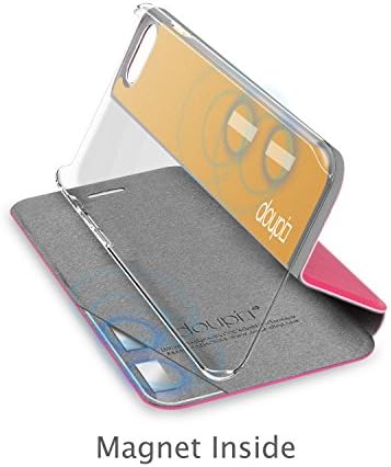 Калъф-за награда doupi FlipCase за iPhone Xr (iPhone 10r) 6,1 инча - Луксозна Защитна Стойка за екрана на магнити в стил книжки, флип-надолу капак, черен