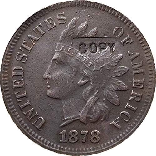 1878 Индийски Главата Центове Монета Копие На Копие На Декорации За Събиране На Подаръци