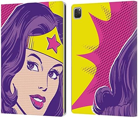 Дизайн на своята практика за главата Официално Лицензиран Wonder Woman DC Comics Изтъркан Ретро Арт Кожен Калъф-книжка-джобен формат и е Съвместим с Apple iPad Pro 12.9 2020/2021/2022