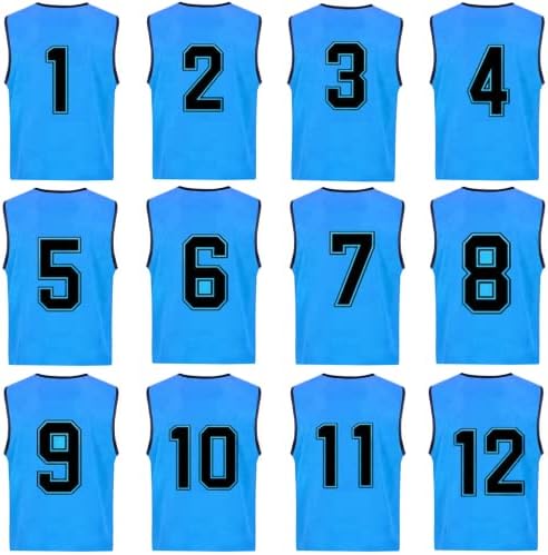 Спортни Окото жилетки за тренировки на спортни отбори DreamHigh Soccer Pinnies Scrimmage с номер - 12 бр. в опаковка