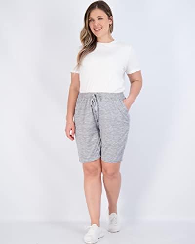 Real Essentials 4 опаковки: Дамски спортни къси панталони-бермуди 7 инча с висока талия за джогинг суха кацане (на разположение в големи размери)