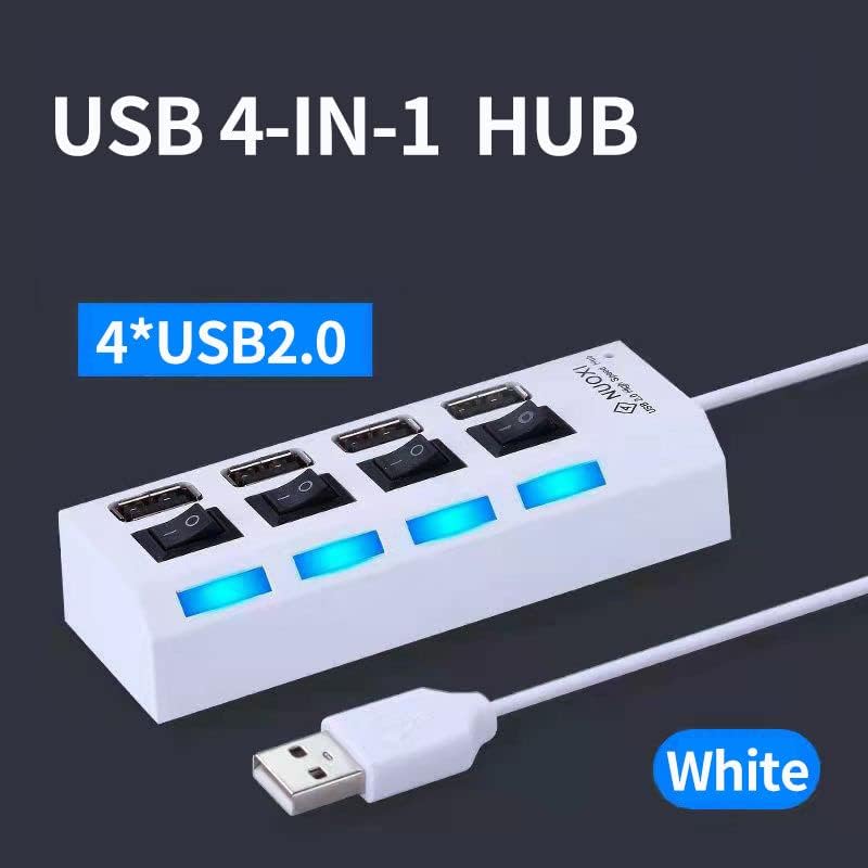 0q98bt Hi Speed 4/7 Пристанища Led USB 2.0 Адаптер Хъб за Включване/Изключване на Захранването за вашия КОМПЮТЪР, Лаптоп