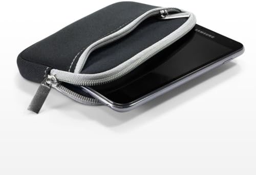 Калъф BoxWave за ZTE ZFive C (Case by BoxWave) - Мек гащеризон с джоб, Мека чанта, Неопреновый чанта, джоб на ръкава за ZTE ZFive C - Черно jet black с сива тапицерия