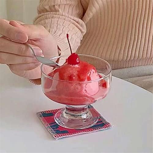 WDBBY 265 мл Стъклена чаша за сладолед, Прозрачна Салатница за десерт, Чаша за кисело мляко за закуска, Бар Коктейл-Стъклени Чаши за пиене (Цвят: A, Размер: 2 бр.)