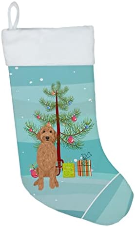 Caroline's Treasures WDK3025CS Doodle Liver 3 Коледен Коледен Чорапи, чорапи за окачване на камината, Коледен Сезон, декорация за Партита, Семейни Празнични Украси,