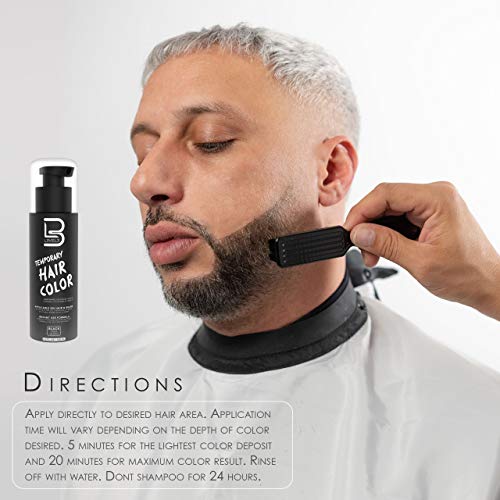 Временно оцветяване на брадата 3-то ниво - За оформяне на брада, с черни коси - Пълна брада за няколко минути - Лесни за прилагане и не изисква смесване на L3 - Натурална черна боя от трето ниво