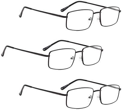 LUR 3 опаковки на метални очила за четене + 4 опаковки класически очила за четене (само 7 двойки ридеров + 0,75)