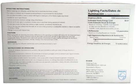 PHILIPS 428805 Халогенна лампа PAR38 Мощност 90 W, Еквивалентна на Стандартната базова електрическата крушка с регулируема яркост, 4 Бр. в опаковката