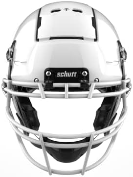 Студентски футболен каска Schutt F7 2.0, Към който е Приложен маска за лице ROPO NB VC, Среден, Бял