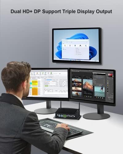 Мини PC WEIDIAN на Windows 11, Безвентиляторный мини-КОМПЮТЪР 16 GB оперативна памет от 128 GB M. 2 SSD, мини-компютър Core i5-10210U с троен дисплей 2HD/DP 4K, 2RS232 COM, 2 гигабита Ethernet, 6USB, GPIO, двойна лента