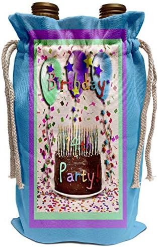 Дизайн на покана 3dRose Beverly Turner за рожден Ден - Шоколадова торта - покана За парти в чест на 14-годишнината - Винарска пакет (wbg_20839_1)