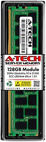 Подмяна на A-Tech 128 GB за HP 838087-B21 - DDR4 2666 Mhz PC4-21300 ECC с намалена натоварване LRDIMM 288-Pin 8Rx4 1.2 V - Single Server RAM Memory Stick (838087-B21-ATC)