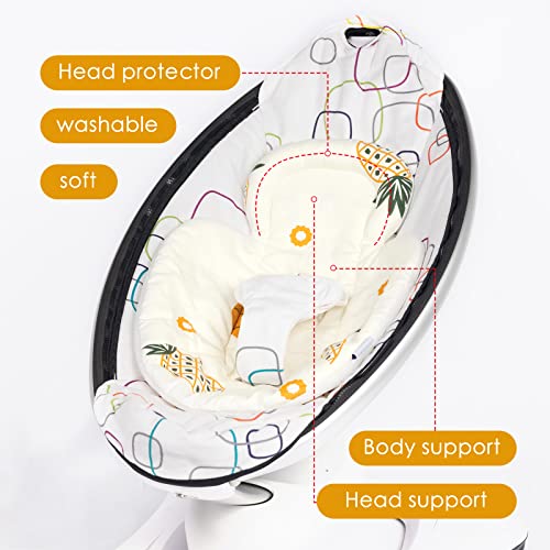 Подложка за новородени VYPERX, съвместим с четири майки RockaRoo и mamaRoo, Обръщане на подложка за новородени с поддръжка на главата и тялото, от дишаща хладно окото и меки пл