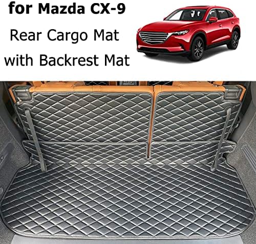 7DEEKEI за -2023 Mazda CX-9 Подложка за багажника и подложка за гърба на облегалката на Багажника, Втулки за товарни тави, Мини При всякакви метеорологични условия