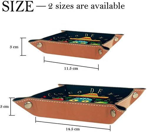 Мексиканския Ден на мъртвите Захарен Череп, Тава за Кактуси, Кожен Нощни Органайзер, Тава за зара, Настолна Чиния за Съхранение на Дреболии, Бижута, Ключове, Телефон