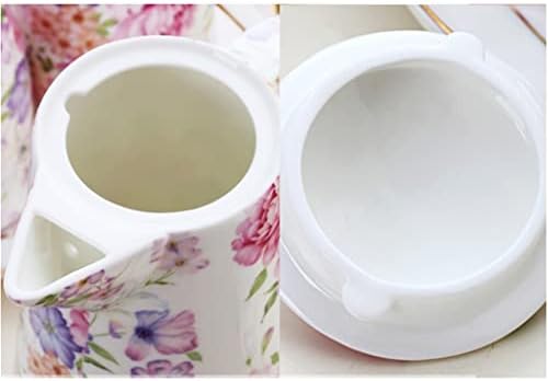 SBSNH чай от цвете от ратан от костен порцелан с тавата, комплект чаши, керамични комплект чаши голям капацитет, домакински чай (Цвят: A, размер: както е показано на фигурата)