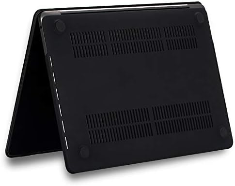 Калъф за лаптоп HCHY, съвместим с MacBook Pro 13 инча, калъф от веганской кожата -2020 година на издаване A2338 M1 A2251 A2289 A2159 A1989 A1706 A1708, твърд калъф от изкуствена кожа (черна коровья кожа)