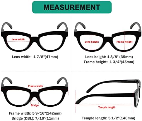 Eyekepper Спестете 10% на 5 опаковки женски ретро очила за четене в голям размер, и 5 опаковки ридеров Half Moon +2.00