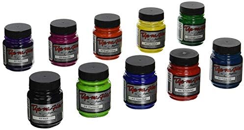 Набор от специални бои Jacquard -JAC801S за оцветяване Na-Flow, С 2.25 Мл, различни цветове, пакет от 10