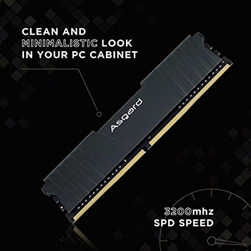 Оперативна памет Asgard Gun Metal DDR4 16 GB оперативна памет (комплект 2X8 GB), 3200 Mhz DRAM C16 паметта за игри Обновяване на оперативната памет и създавайте си като професионалист за работни станции и десктоп компютри