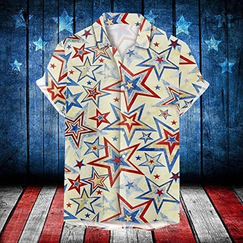 UBST Патриотични Мъжки Ризи, 4 юли, Блузи с яка, Копчета В стил Ретро С Флага на сащ, Свободно Cut, Свободна Ежедневни Риза