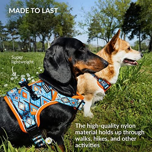 Светоотражающая шлейка CollarDirect No Pull за кучета с дръжка и преден клипсой, Подвижни Жилетка с мека подплата за дресура и разходки с малки и големи кучета (Размер S, фигура PT2)
