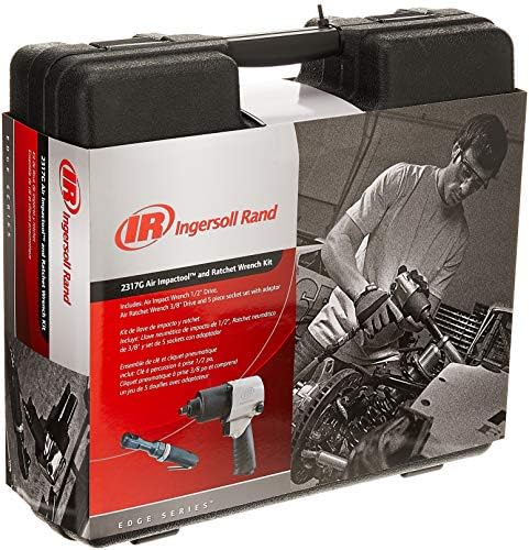 Набор от Ingersoll Rand 2317G Edge Series с пневматична ключът тегло 231 Г, черен и пневматични чук 114GQC - Набор от бита от 3 теми с Конусовидна перфоратором, Панельным Нож, Плоско длето, за напредъка на 2-5 / 8 инча,