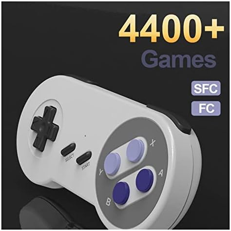 подарък за момчета, безжична HD-съвместима конзола Plug And Play за NES, SNES 300 + Ретро 16-битова 8-битова португалската игрова конзола 4400 + Игра за SFC Drive Коледен подарък (Цвят: 2296