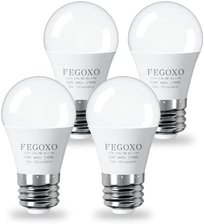FEGOXO Led Лампа От 3 W, Еквивалент на 25 W, Нощна Лампа, Таблица Лампа, Лампа A15, Крушки, Мек Бял 2700K, Led Энергосберегающая E26, Вита Основа за Домашно Крушки, 4 опаковки