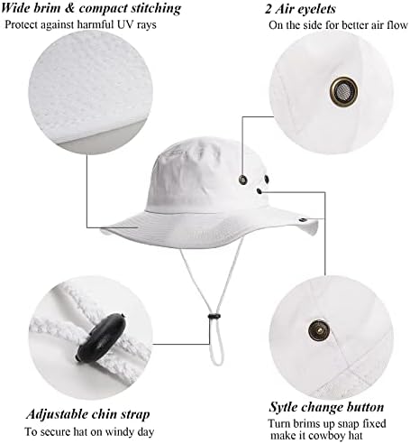 Мъжки слънчеви шапки с защита от uv Лятна шапка Boonie за риболов и Сафари с широка периферия (XL; 23 5/8-24)