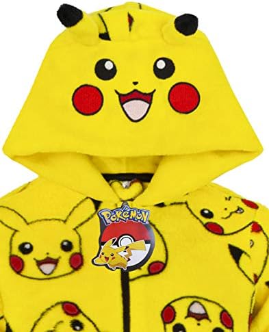 Pokemon Onesie Boys Пикачу Жълти 3D Ушите на Децата Всичко В едно