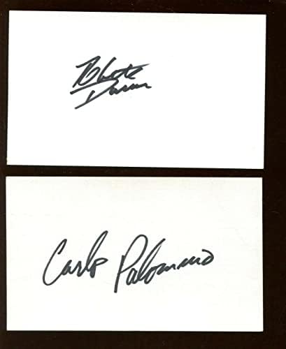 Роберто Дюран и Карлос Palomino Подписаха Карти без подплата + Холографски снимки на B & E - Боксови снимки с автографи