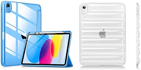 Комплект калъфи DTTOCASE за iPad на 10-то поколение Clear Azure с Пуховиком Clear Case-Прозрачен