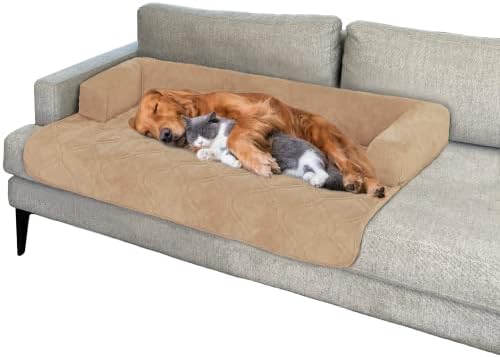 Калъф за мебели за домашни любимци Blush Paws с поддържащи валяк за Кучета и Котки | Противоскользящий и водоустойчив | Калъф за мека мебел, шезлонги и столове (Голям, Camel)